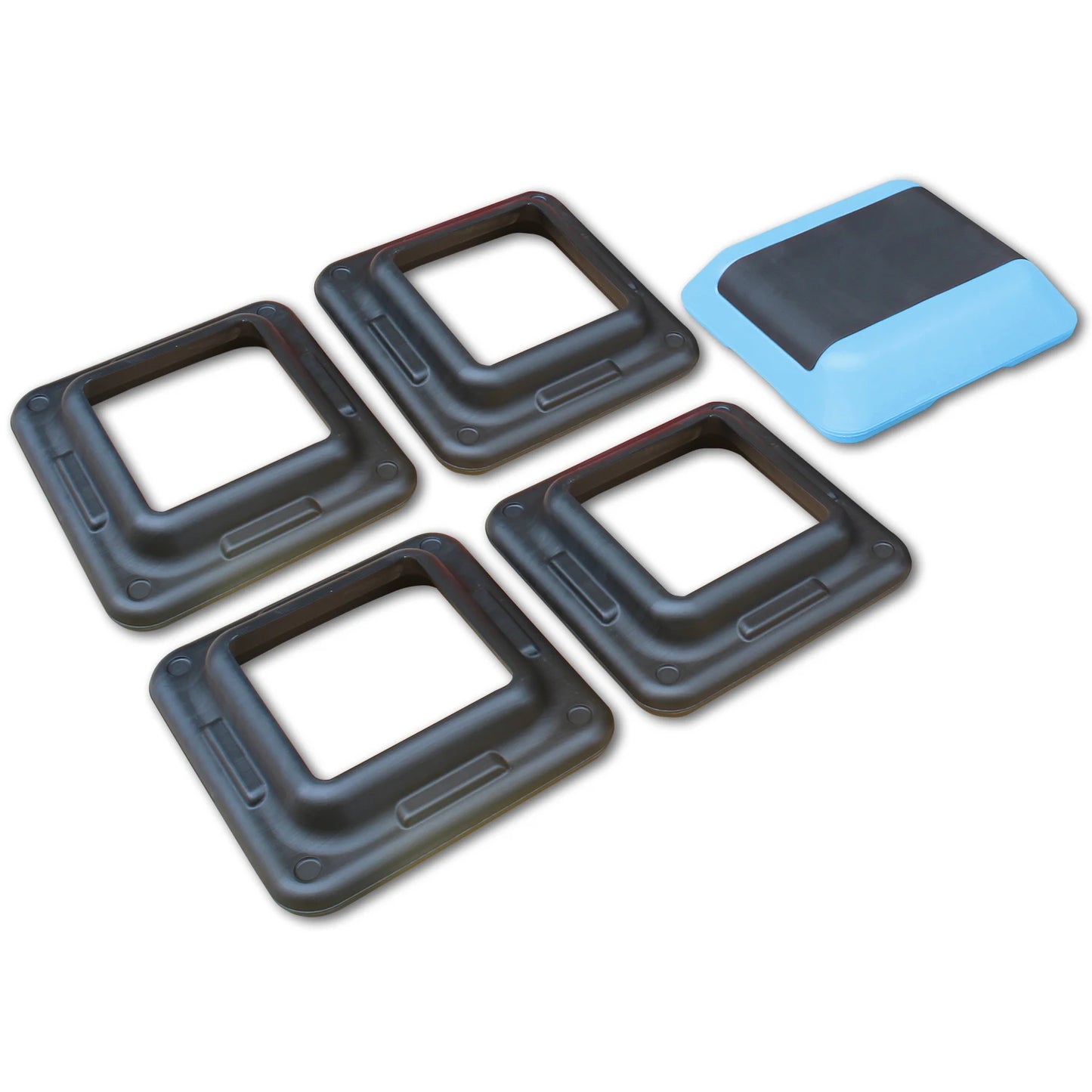 Adjustable 16"x16" Aerobic Step Platform with 4 Height Risers for Home Gym Exercise Fitness Workout