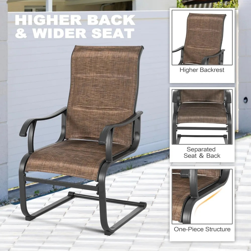 Patio Dining Chairs Set of 4 All Weather Outdoor Padded Textilene