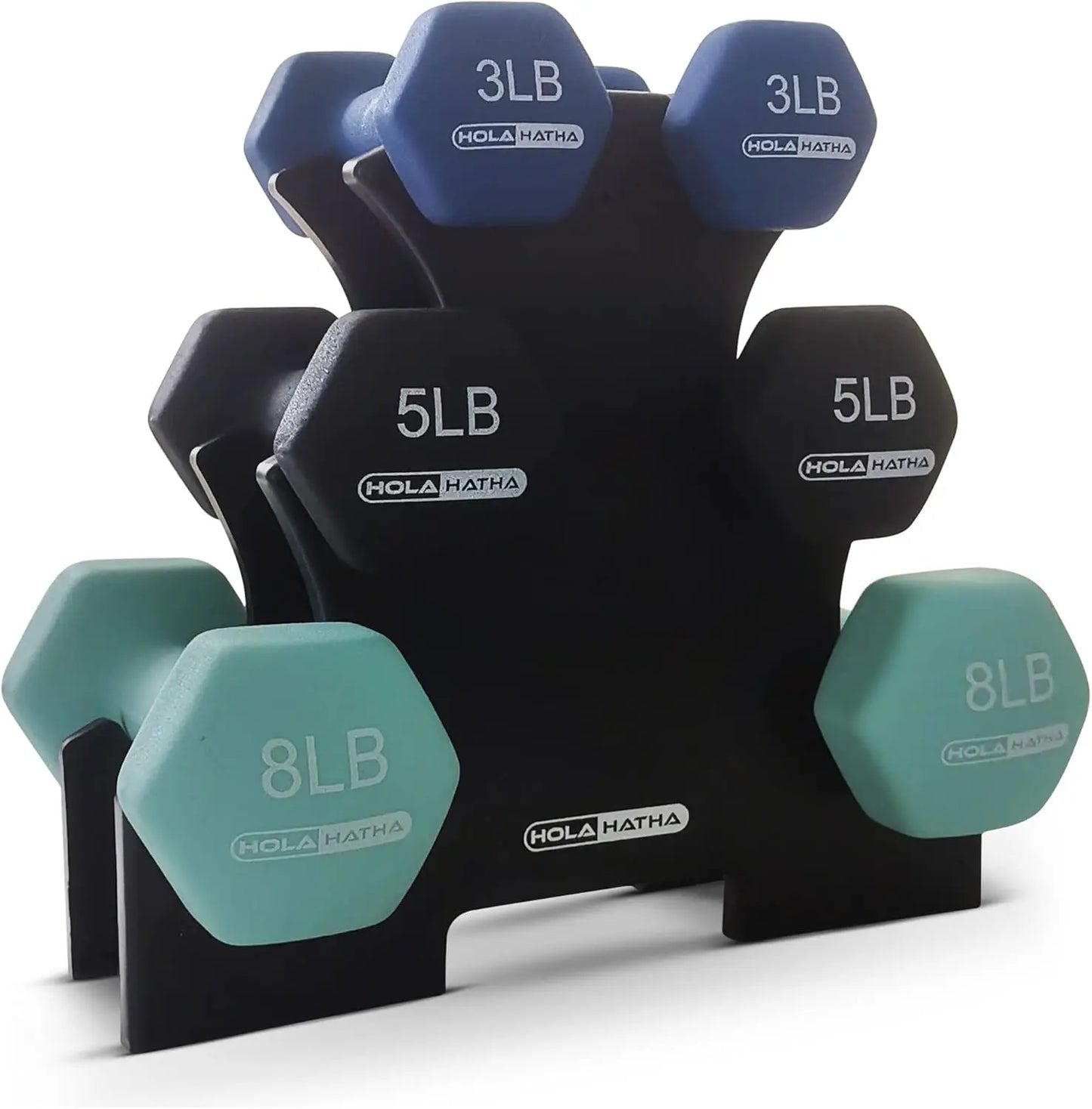 Neoprene Dumbbell Free Hand Weight Set with Rack for Home Exercise and Muscle Toning