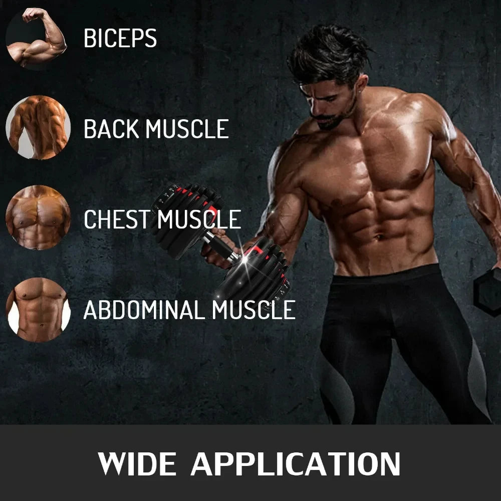 VEVOR Adjustable Steel Dumbbell 24KG 40KG 52.5LBS 90LBS Red Black for Home Gym Arm Muscle Training with QuickLock System