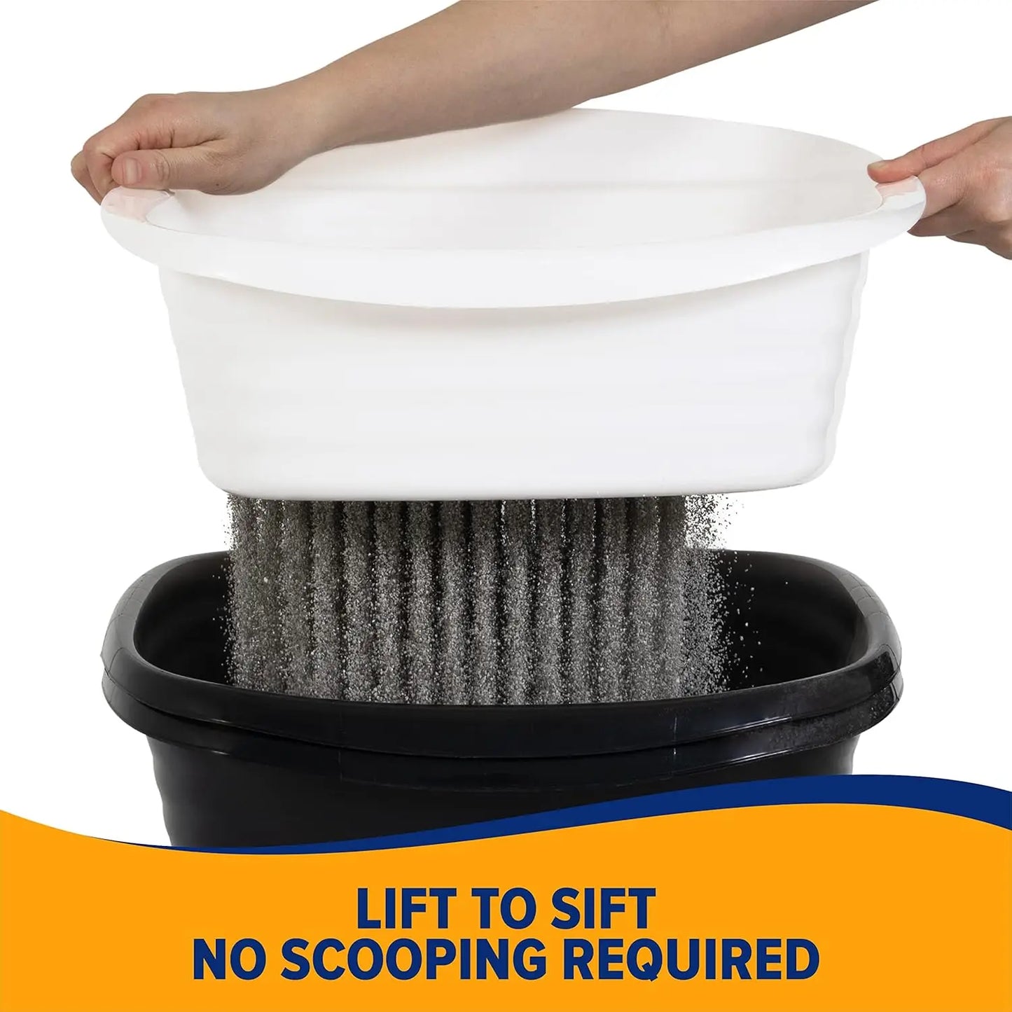Arm And Hammer Large Sifting Cat Litter Box Scoop Free Tray With Microban Plastic Litter Pan Made In USA