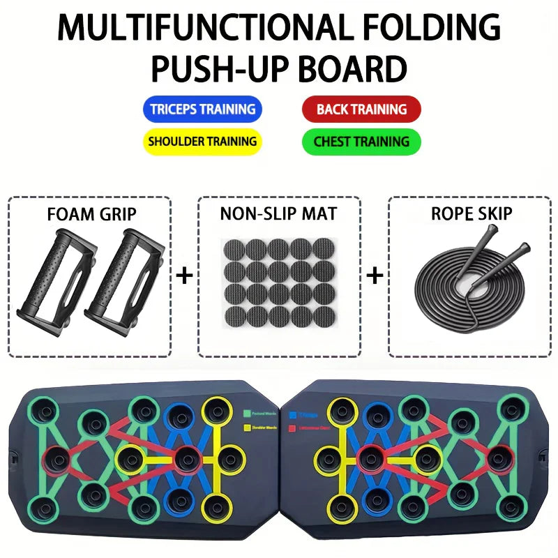 Push Up Board Set Portable Multifunctional Push Up Bar Foldable Fitness Equipment for Chest Abdomen Arms Back Training