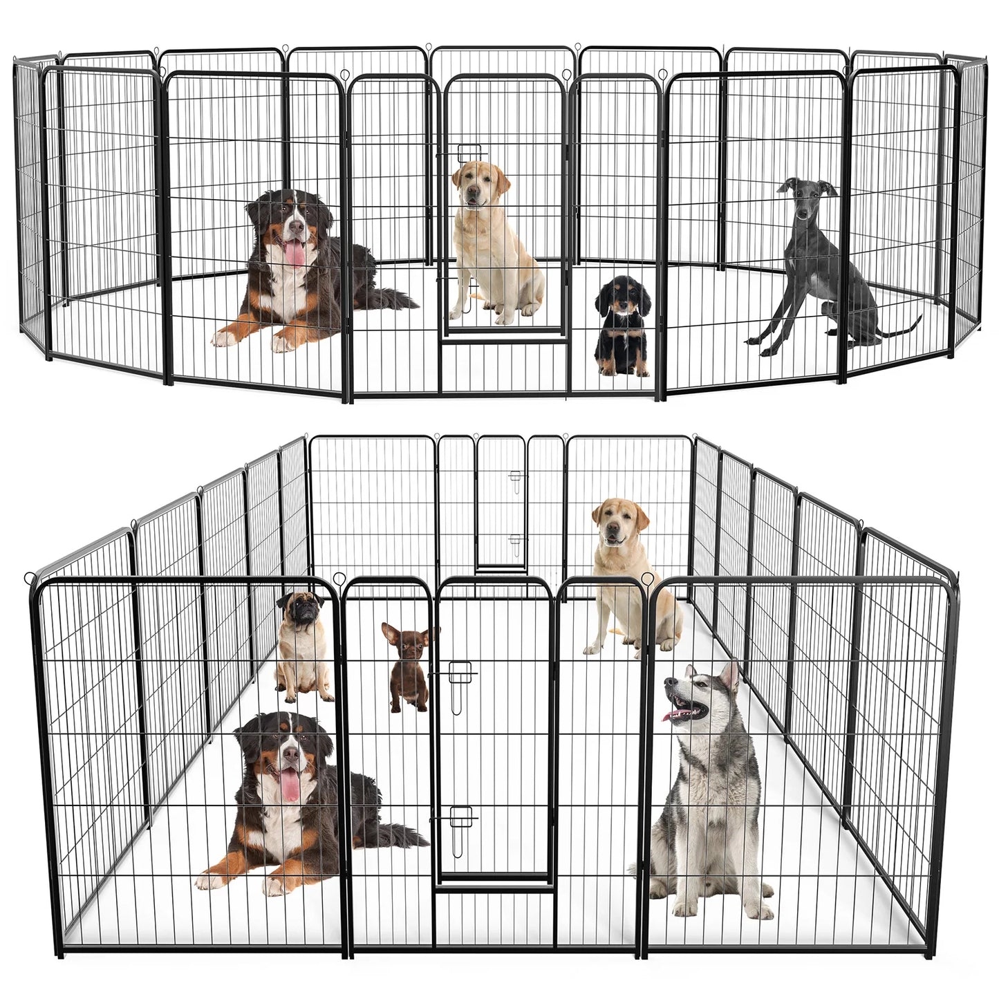 JHK Heavy Duty Iron Dog Playpen With Gates For Indoors