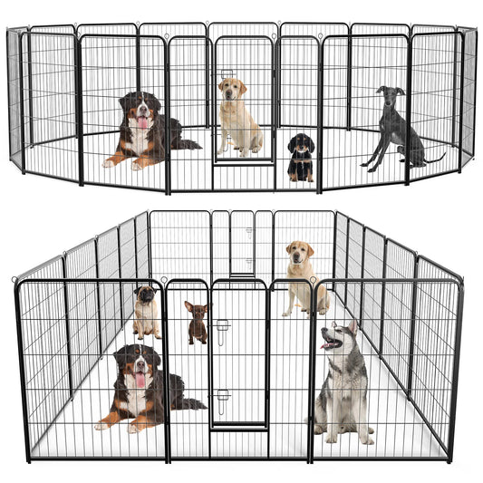JHK Heavy Duty Iron Dog Playpen With Gates For Indoors