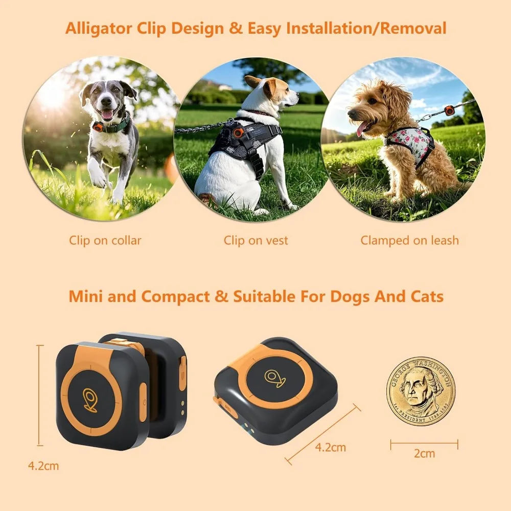 GPS Pet Tracker With Health Monitoring For Dogs Activity
