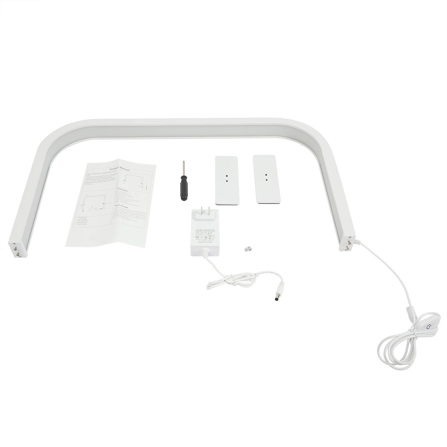 Adjustable Nail Desk Lamp 36W LED Task Light with 10 Brightness Levels Gooseneck 1600LM for Salon Home White Aluminum Body