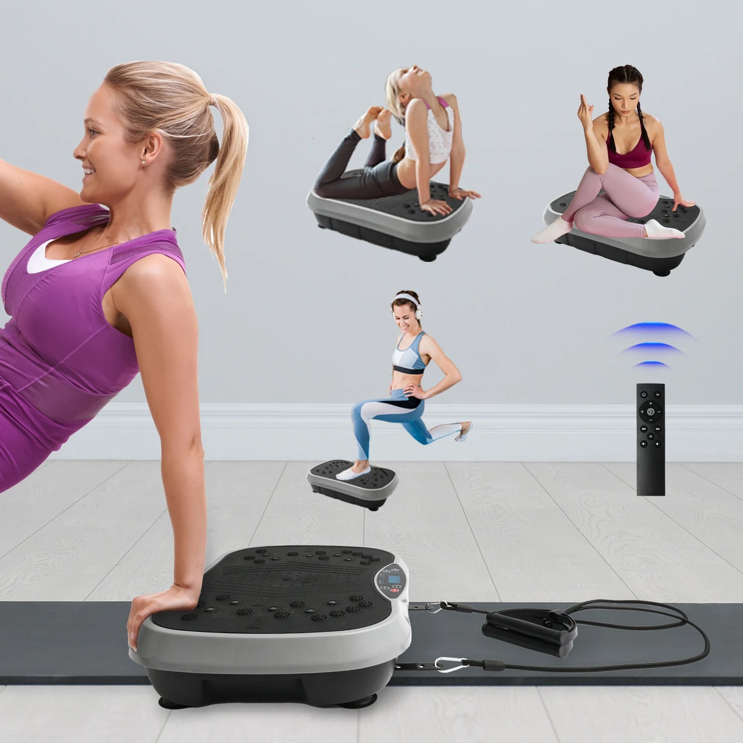 Portable Vibration Plate Exercise Machine for Home Fitness Fat Burning Whole Body Shaping Electric Muscle Massager