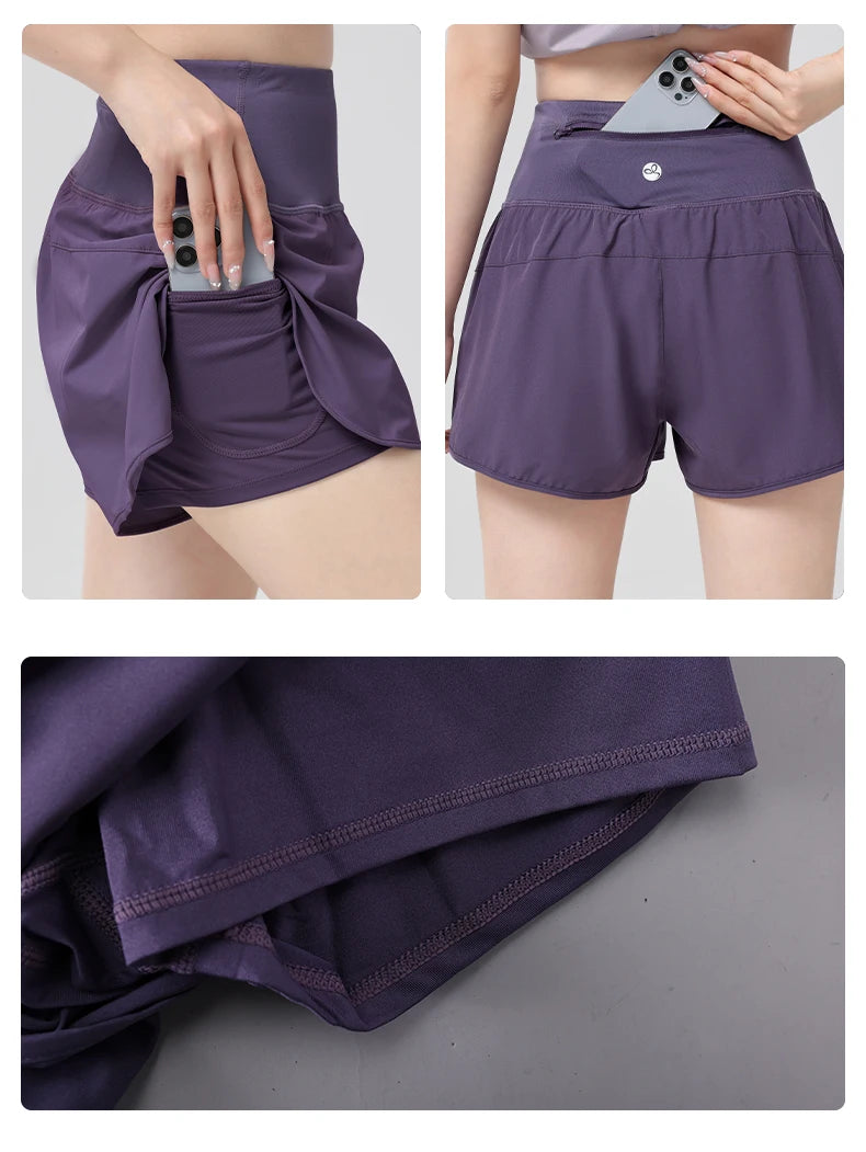 DRUR Women Yoga Set 2 Piece Fitness Wear Running Shorts