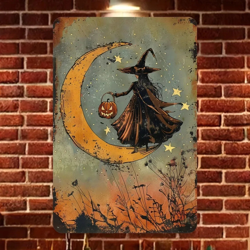 LUXWITCHMOON "Witch Moon Sign" Premium Forged Iron Art | Hex Wit Decor for Galleries, Clubs & Gothic Aficionados