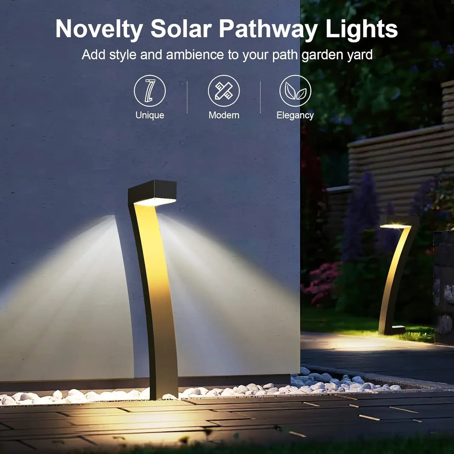 6/12 Pack Bright Solar Outdoor Lights Pathway Auto On/Off