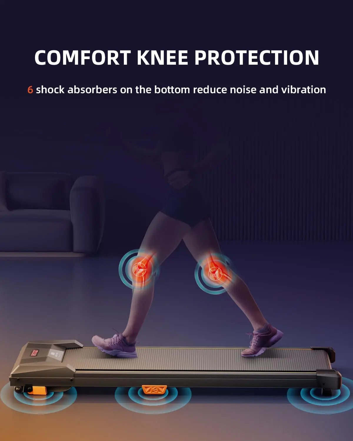 Under Desk Treadmill Incline Walking Pad Treadmill 330lbs Capacity 2.5HP Portable Treadmills for Home Use