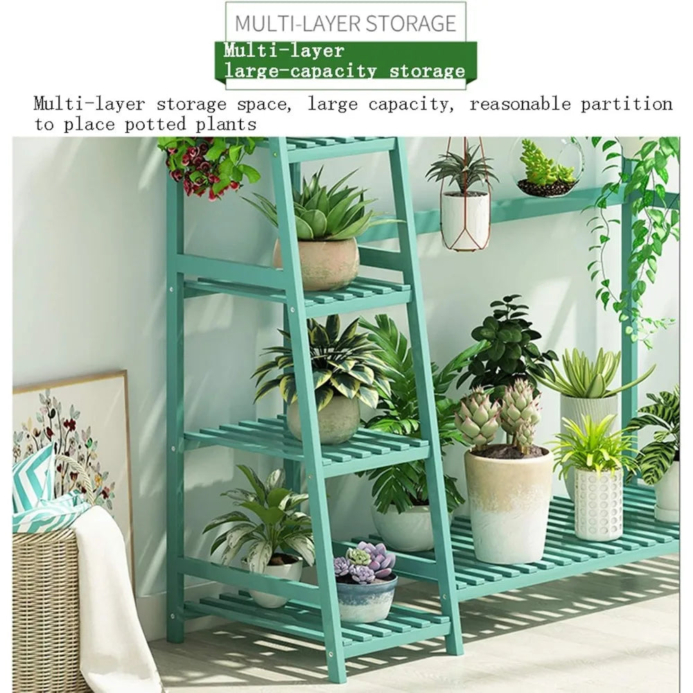 3 Tier Wooden Plant Stand Shelf Indoor Outdoor Flower Rack Holder for Multiple Pots and Succulents Display Garden Bracket Shelf