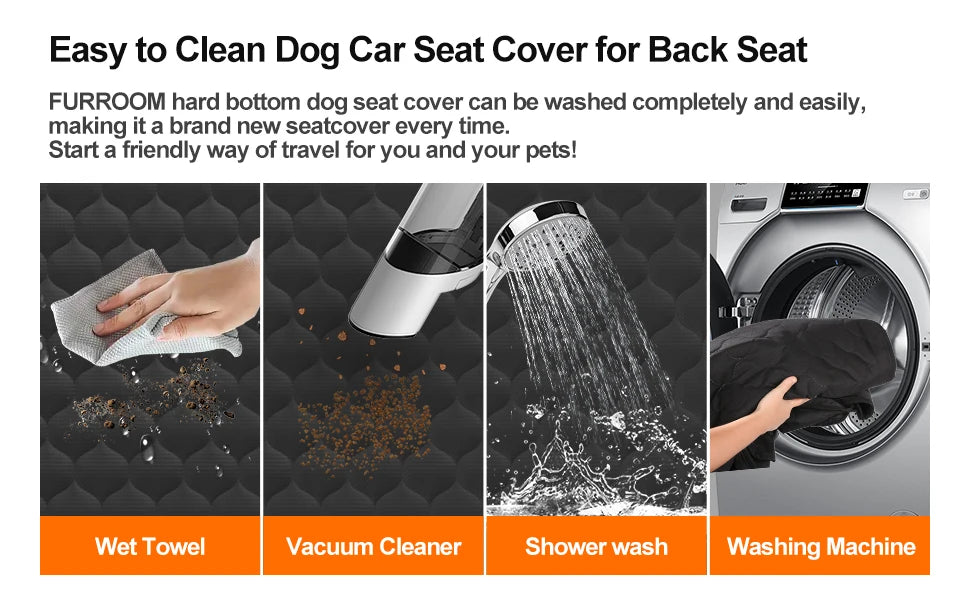 Waterproof Foldable Dog Car Seat Safety Hammock Trunk Mat Rear Back Seat Protector Breathable Pet Travel Accessory