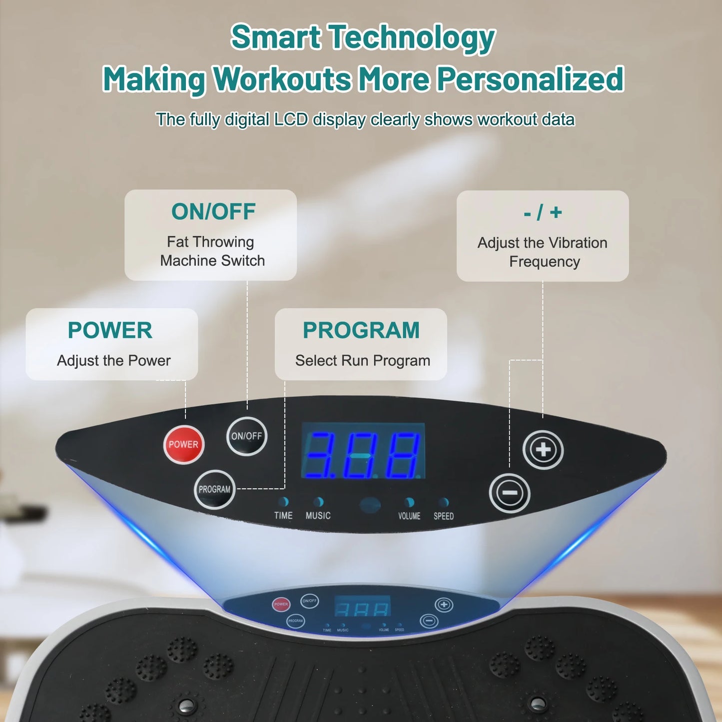 Portable Vibration Plate Exercise Machine for Home Fitness Fat Burning Whole Body Shaping Electric Muscle Massager