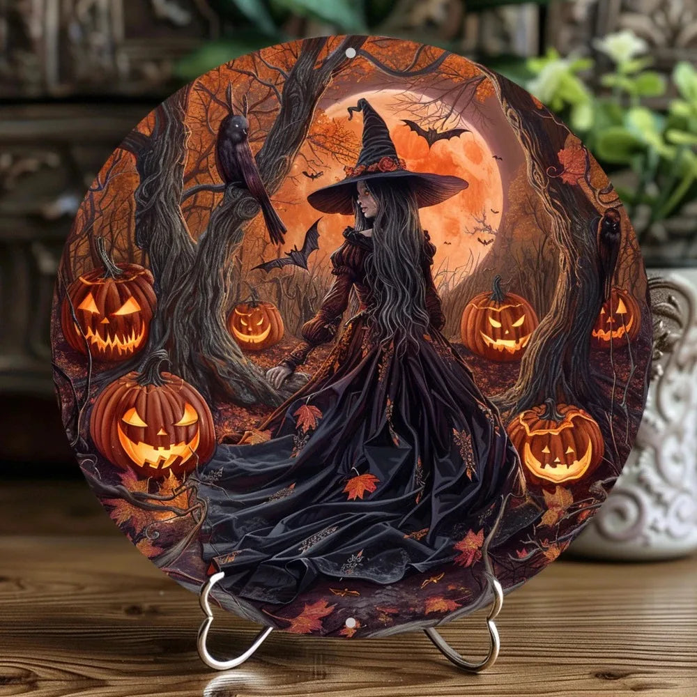 - 1pc 8x8 inches Aluminum Flat Sign | Witch Theme Decor | Ideal for Office, Home, Apartment & Dining Room