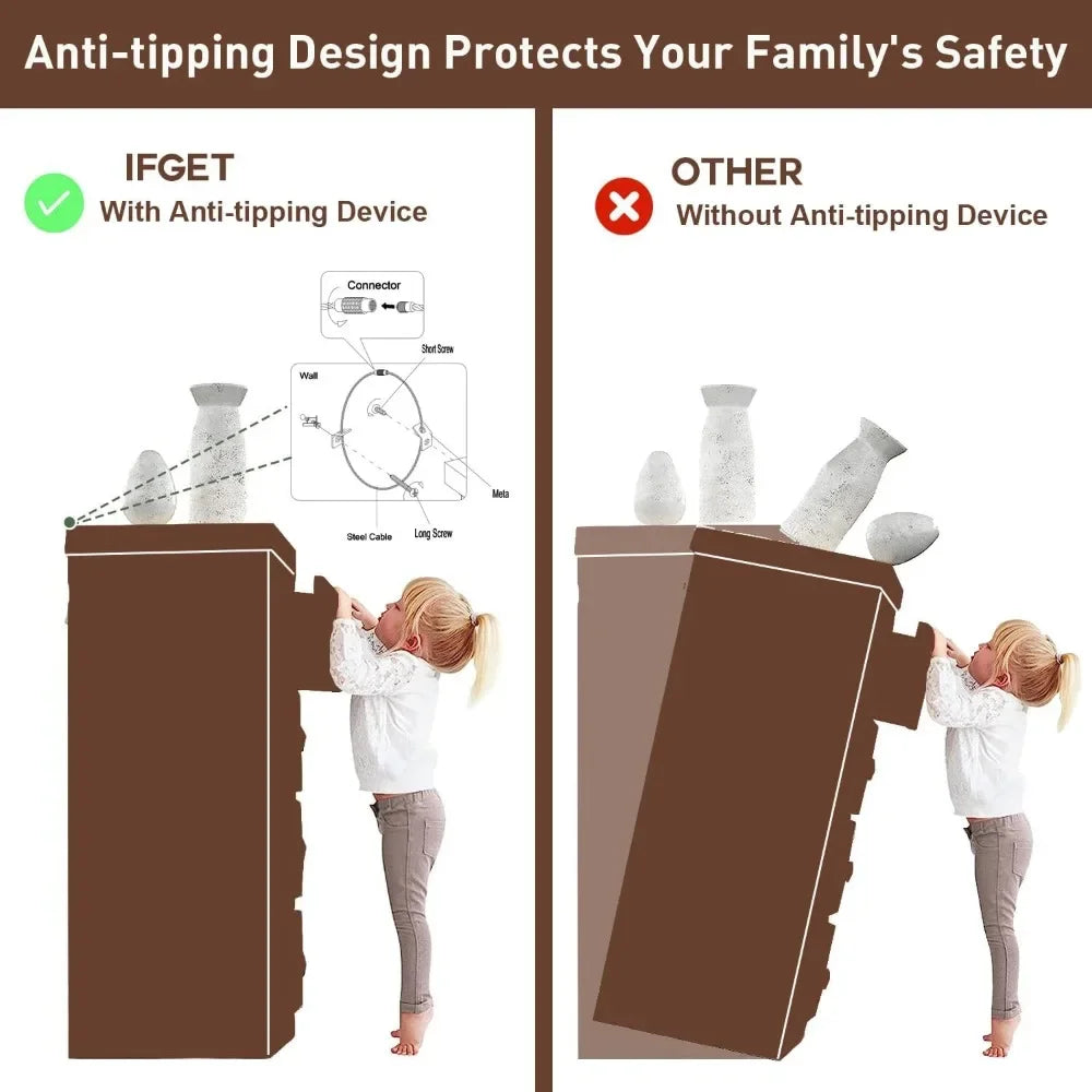 Farmhouse Dresser for Bedroom with 5 Drawers, 34" Tall Bedroom Dresser, Wood Rustic Chest of Drawers Organizer Storage