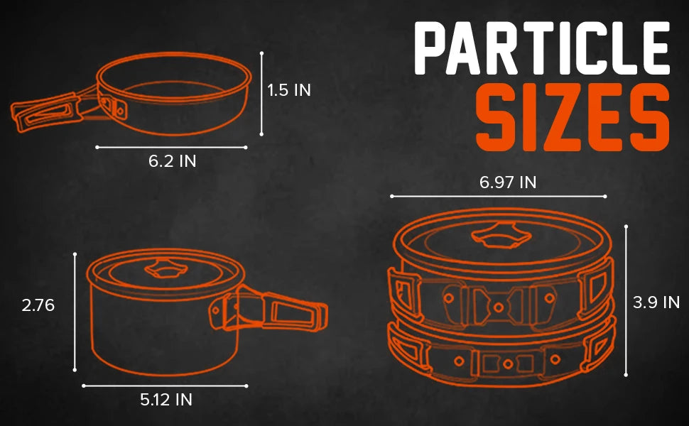 Non Stick Camping Cookware Mess Kit Set with Stove Aluminum Backpacking Pots and Pans Portable Cooking System for 3 to 5 Users