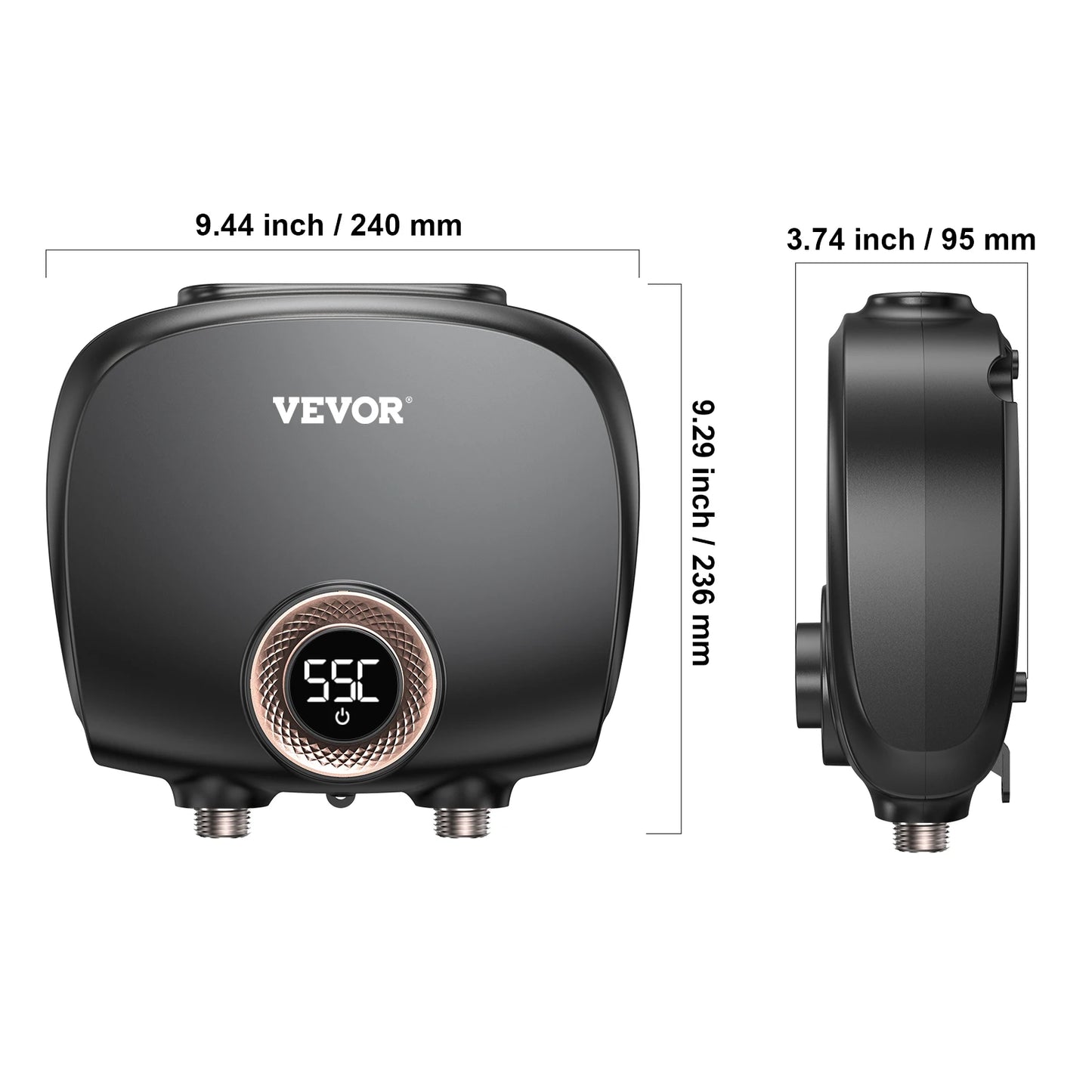 VEVOR 7KW Tankless Electric Water Heater On-Demand Instant under Sink Boiler for Kitchen Bathroom Faucet And Shower