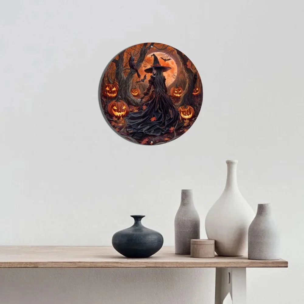 - 1pc 8x8 inches Aluminum Flat Sign | Witch Theme Decor | Ideal for Office, Home, Apartment & Dining Room