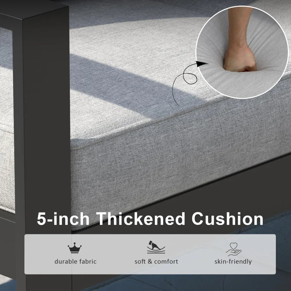 Outdoor Patio Aluminum Armchairs Set Of 2 With Cushions