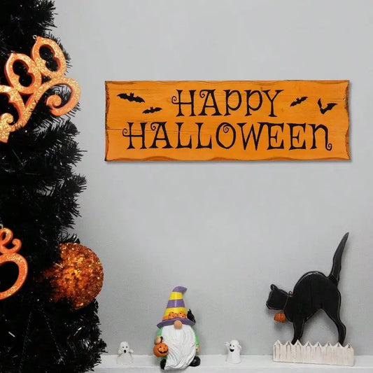 24 Inch Wooden Bat Wall Hanging - Vintage Style Handmade Holiday Sign for Indoor Outdoor Halloween Party Decoration