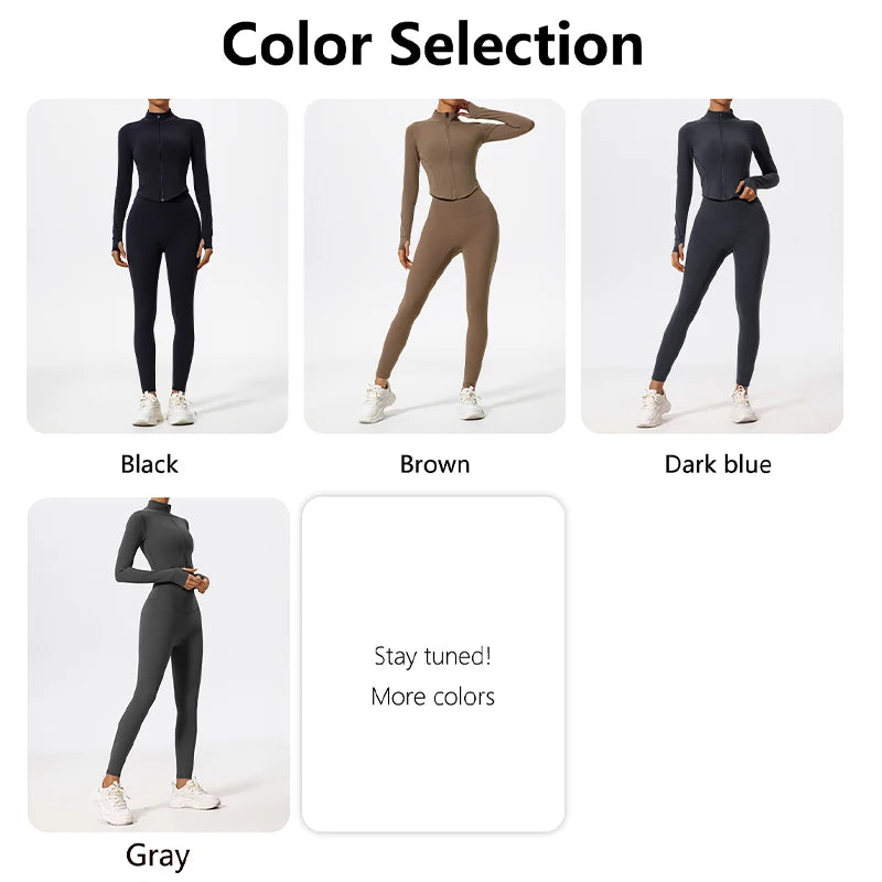 Hearuisavy Ultra Soft Long Sleeve Gym Set Women Quick Dry