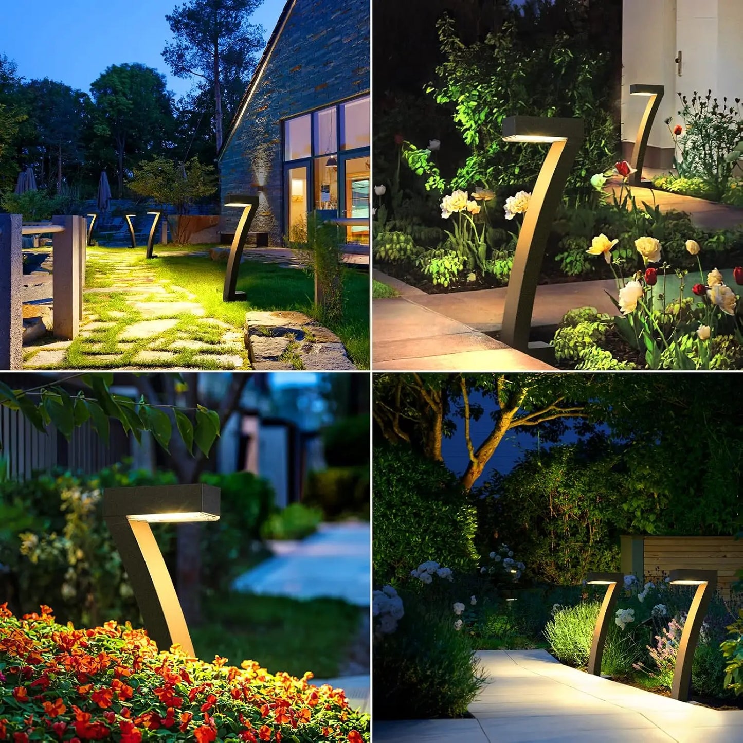 6/12 Pack Bright Solar Outdoor Lights Pathway Auto On/Off
