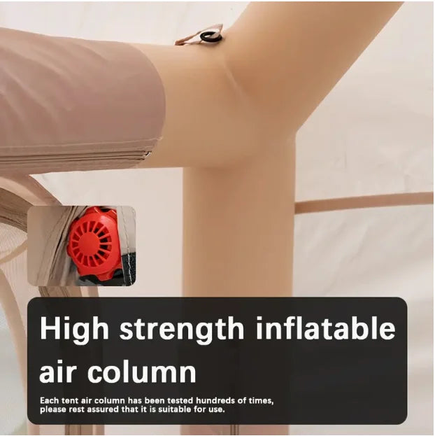 SENLEETO 8-10 People Glamping Inflatable Tent 129 Ft² Large Blow Up Tent with Hand Pump 420D Oxford Fabric Camping Tent