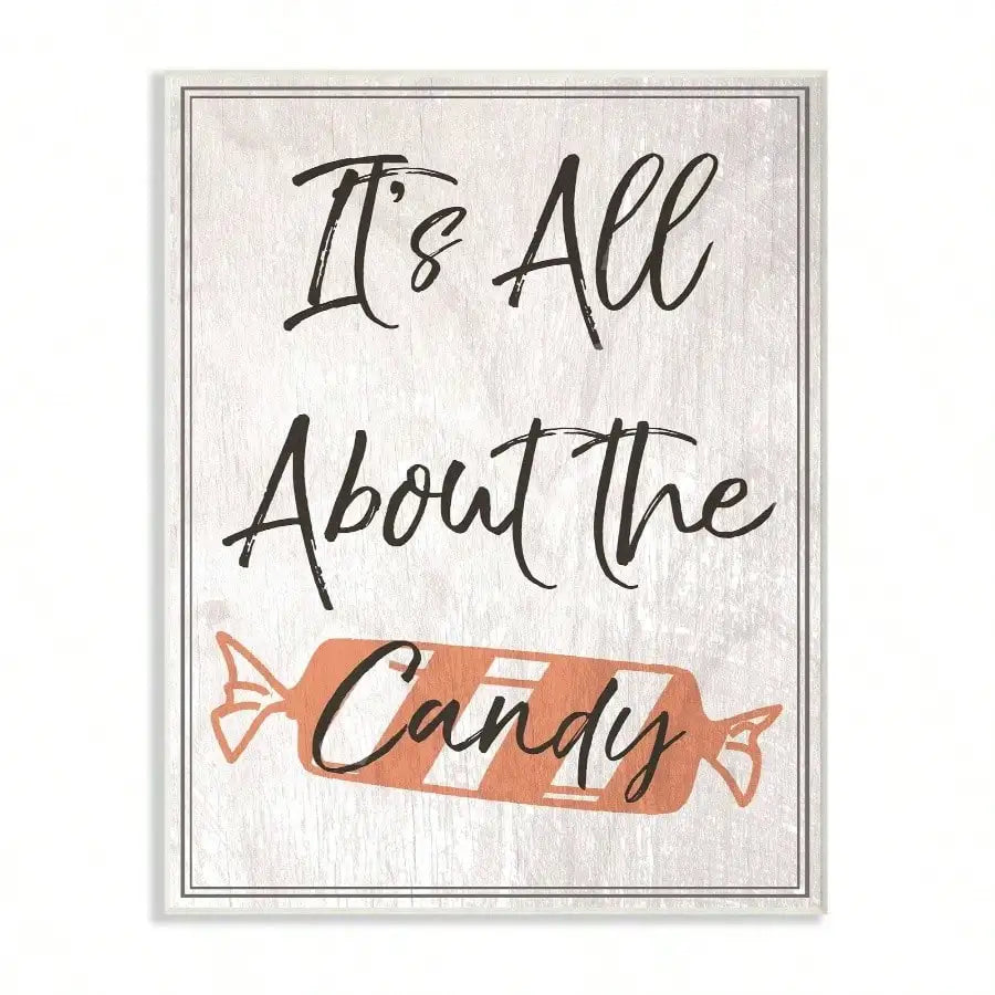 Home Decor Its All About Candy Old Fashioned Illustration Wall Plaque