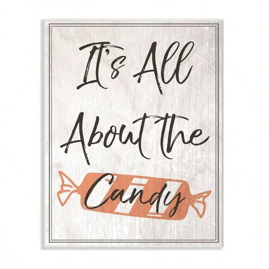Home Decor Its All About Candy Old Fashioned Illustration Wall Plaque
