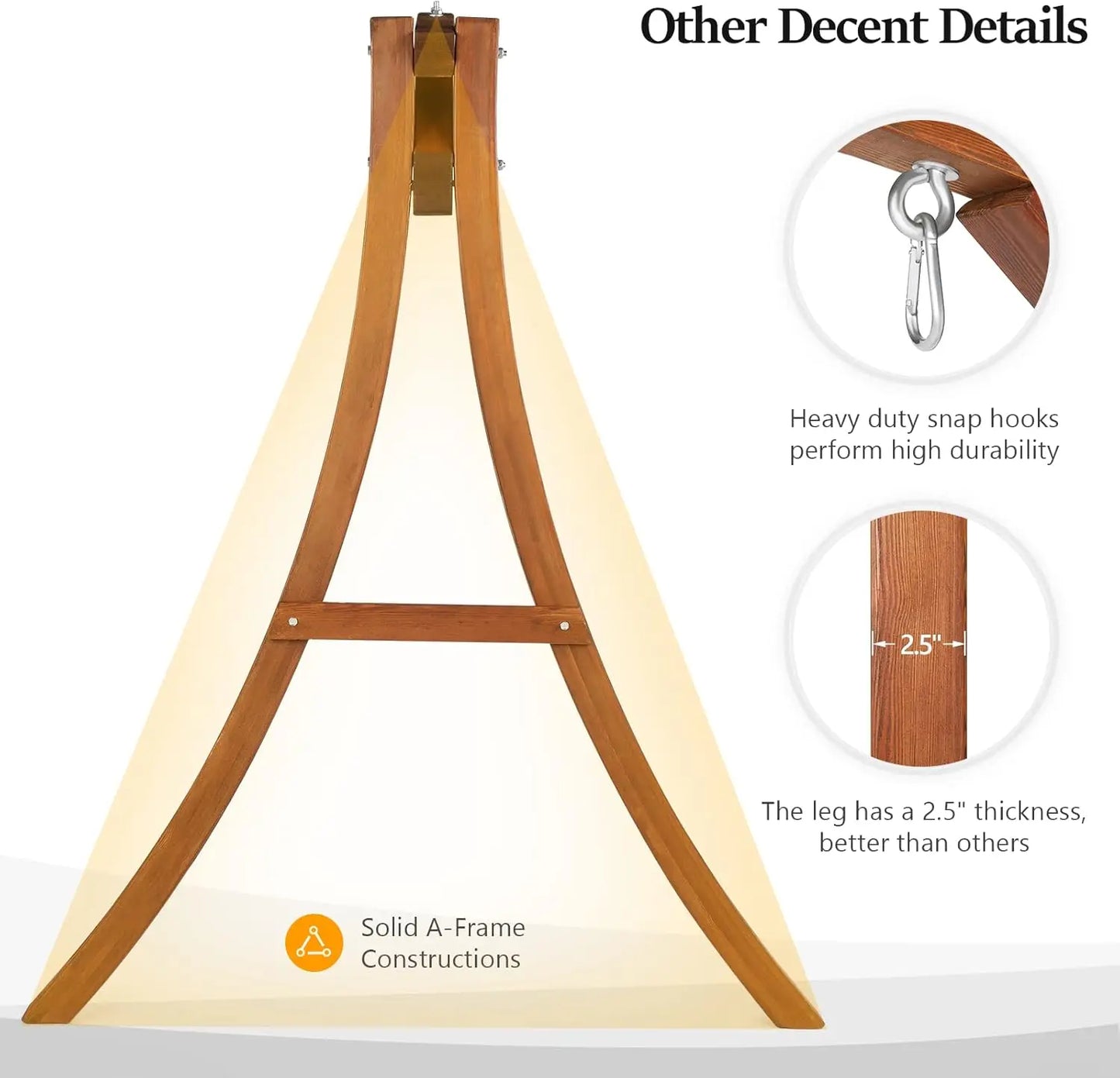 XMSJHign-concerned Heavy Duty Wooden Swing Frame 1000 Lbs