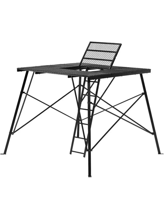 65" L X 65" W X 5' H Durable Powder-Coated Steel Ground Blind Platform Universal Outdoor Hunting Trap Door Accessory