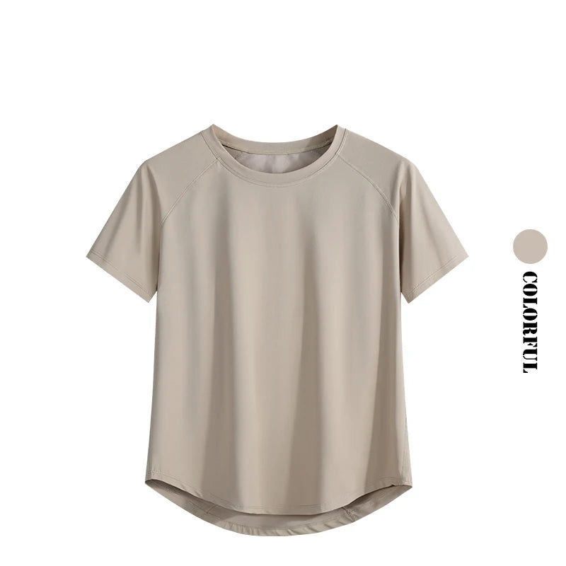 DRUR Women Yoga Set 2 Piece Sports Outfit Short Sleeve Tops