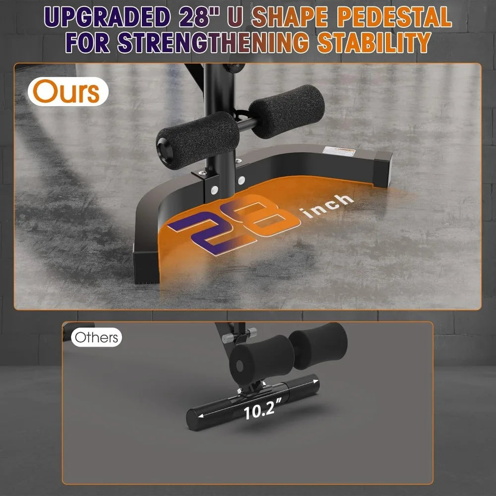 Multi-Functional Adjustable Weight Bench Workout Bench with Barbell Rack Set for Home Gym Upright Incline Flat Exercise Benches