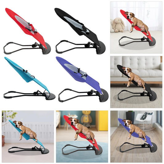 Pet Rocking Chair, Stainless Steel Bracket, Height Adjustable,  Foldable, Portable Puppy Rocker Bed with Anti-slip Pads for Home