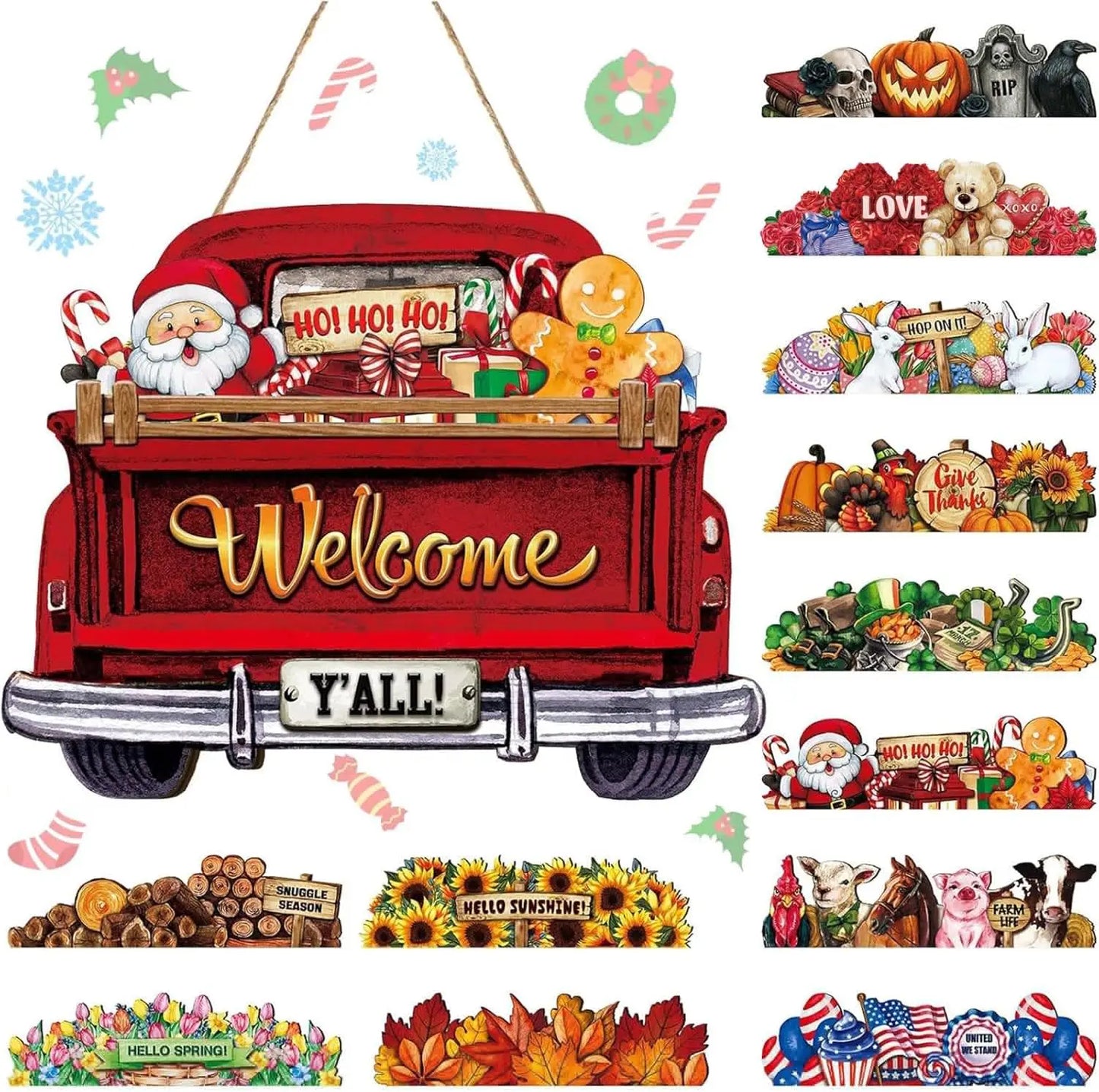 Hign Concerned Interchangeable Welcome Truck Sign Wooden