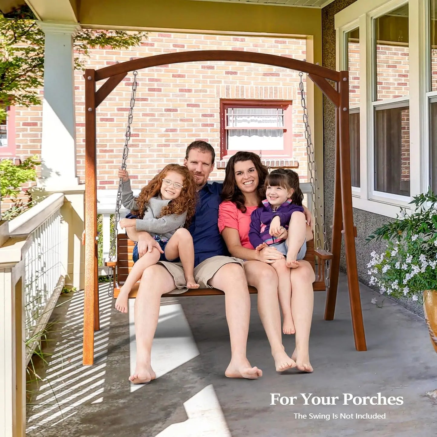 XMSJHign-concerned Heavy Duty Wooden Swing Frame 1000 Lbs