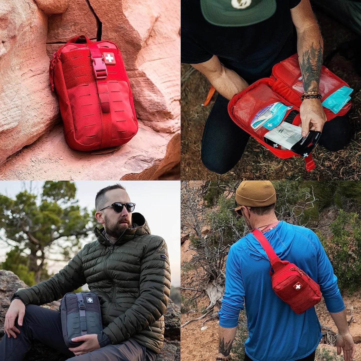 MyFAK Standard Ifak First Aid Kit - 132 Life Saving Trauma and Medical Items Eligible Survival Kit for Camping or Your Car - RED