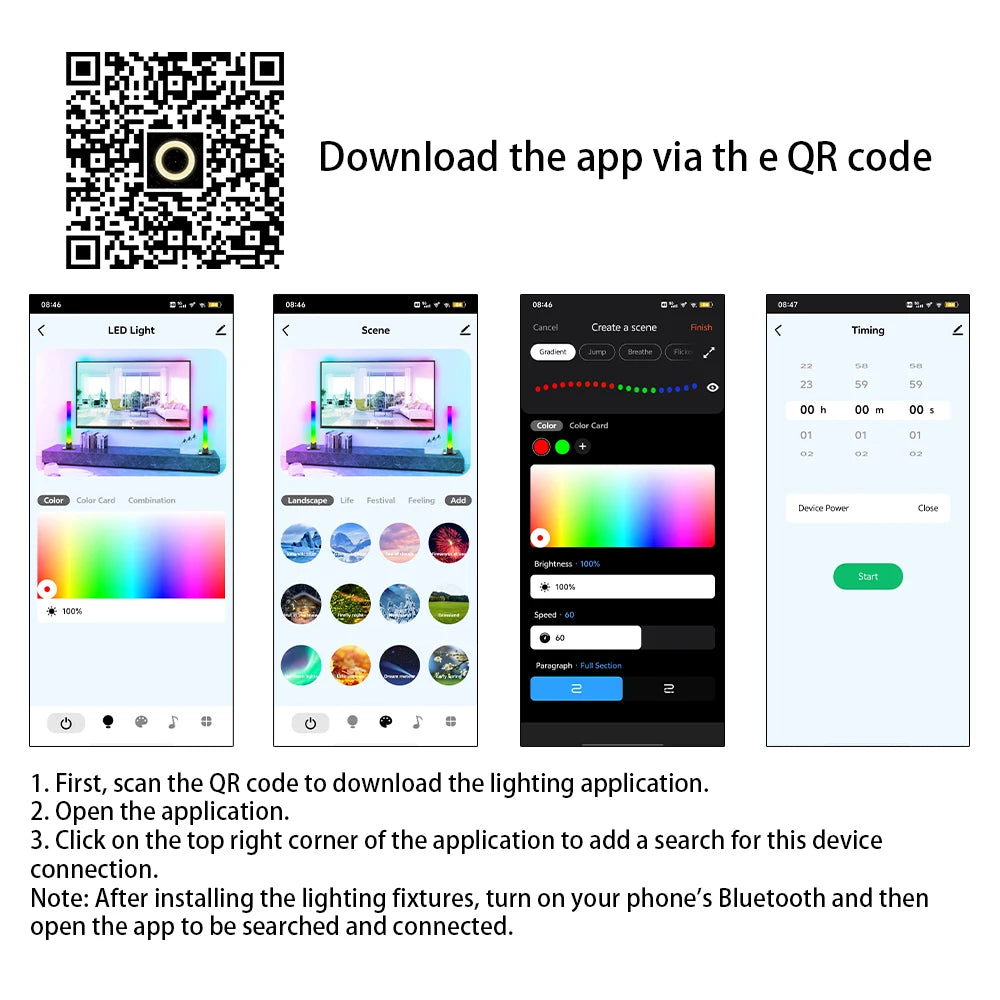 LED Atmosphere lights Wiscolor WIFI RGB Bluetooth Connection Lntelligent Software Control Desktop Game Light Decorative Light