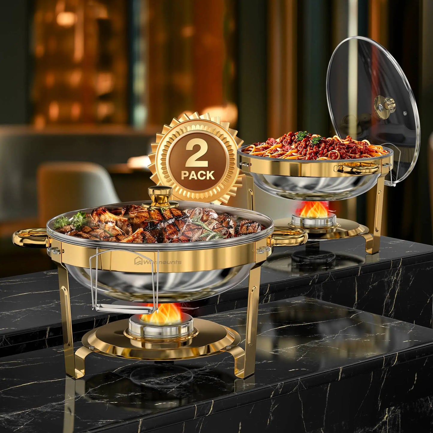 Stainless Steel Chafing Dishes Set 2 Pack Buffet Warmer