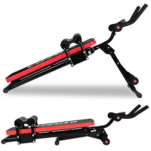 Adjustable Ab Exercise Bench Foldable Sit Up Bench with LCD Monitor Full Body Workout Machine Home Fitness Equipment