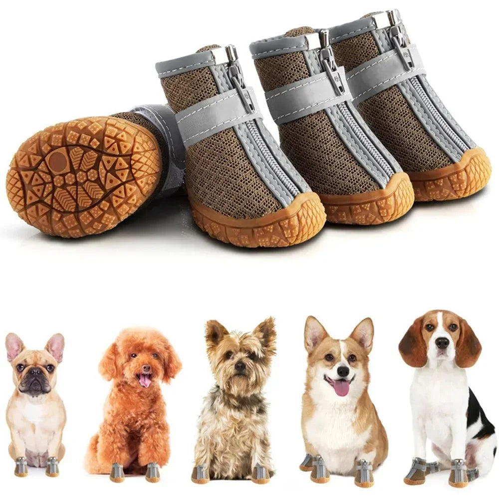 Pet Dog Shoes Lightweight Wear-resistant Breathable Fashion Dog Mesh Sneakers Puppy Boots Waterproof Footwear for Cat Reflective