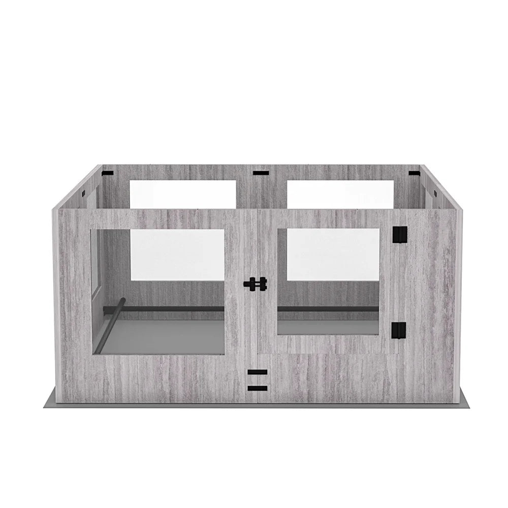 Heavy Duty Tempered Glass Dog Whelping Box Indoor Pet Playpen Kennel Cage with Waterproof Mat Training Enclosure Fence for Puppies