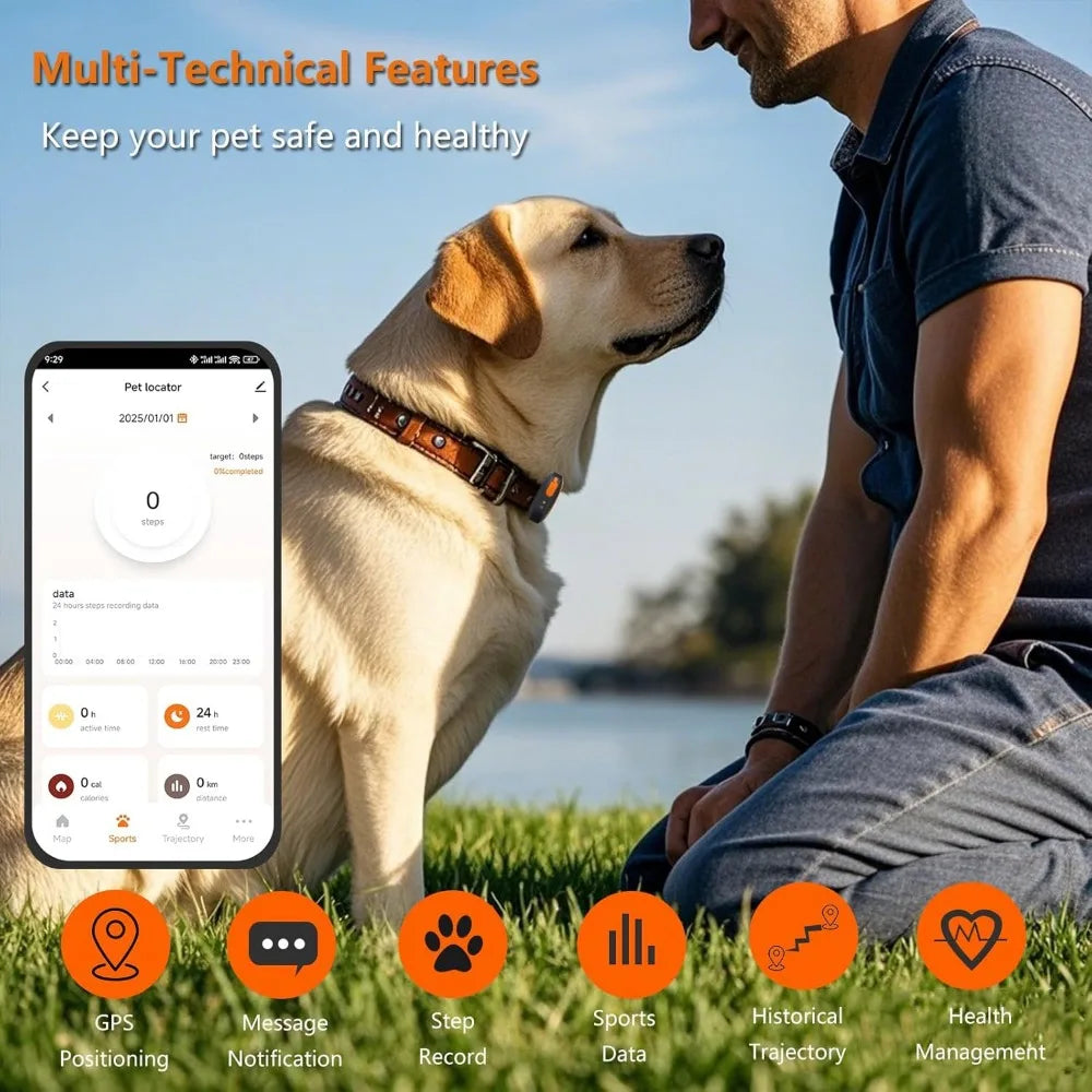 GPS Pet Tracker With Health Monitoring For Dogs Activity