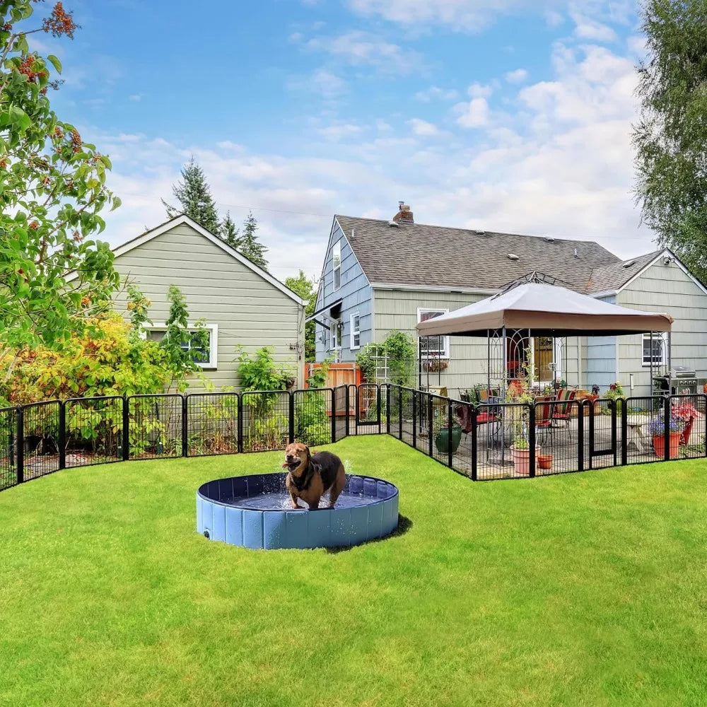 Dog Playpen Outdoor 32 Inch 32 Panels Heavy Duty Puppy Exercise Pen Metal Pet Fence for RV Camping Yard Garden