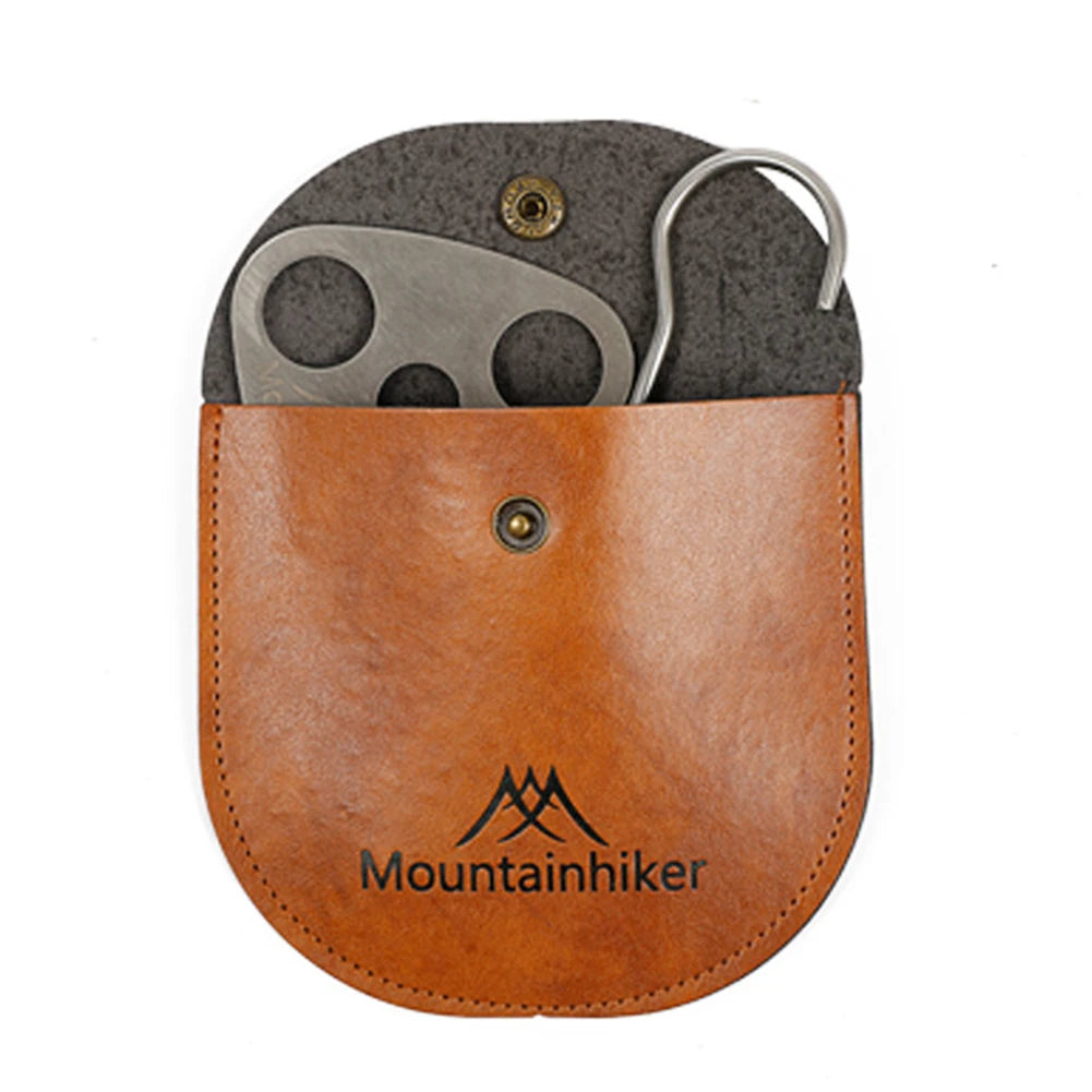 Cooking Pot Pan Tripod Mount Stainless Steel Camping Tripod Hanging Pot Bracket with Leather Storage Bag for Hiking and Bushcraft