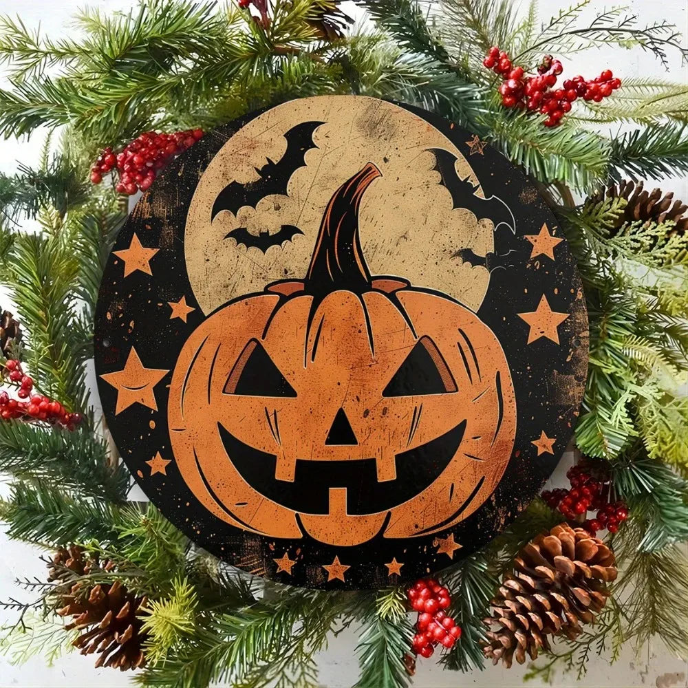 LUXPUMPKINSASS "Pumpkin Sign" Premium Aluminum Art | Spooky Wit Decor for Galleries, Clubs & Halloween Aficionados