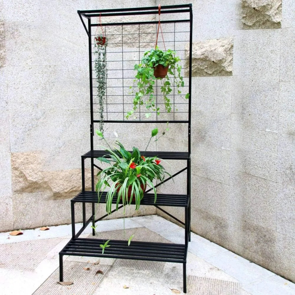 Zhongma 3-Tier Large Plant Stand Heavy Duty Hanging Pot Shelf Tall Multi-Layer Holder with Dimensions 35.43 X 33.27 X 78.74