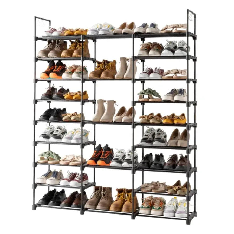 9 Tiers Shoe Rack Storage Organizer Shoe Shelf Organizer for Entryway Holds 50-55 Pairs Shoe; Stackable Shoe Cabinet Shoe Rack