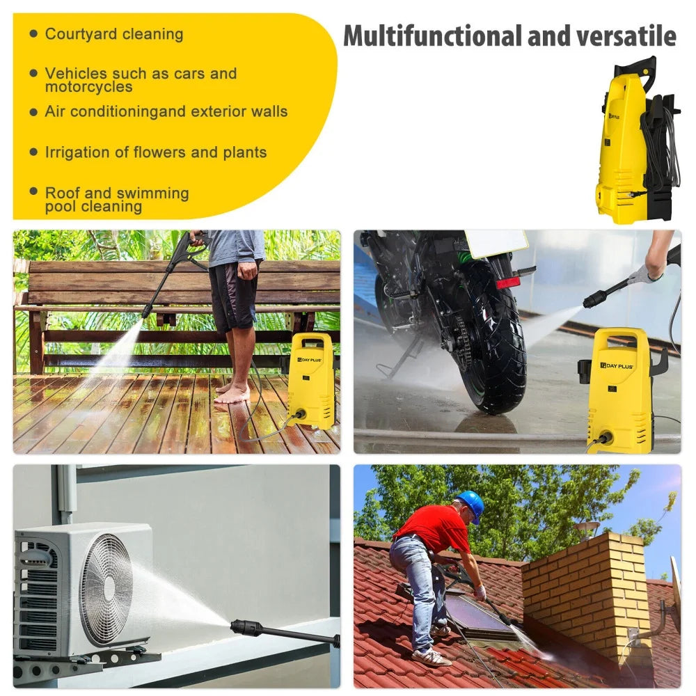 5000 Watt Electric High Pressure Washer 350 Bar 5000 PSI Quick Power Jet with 5 Liter per Minute Flow Rate for Terraces Gardens and Camping Cars